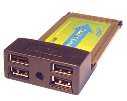 کابل و مبدل لپ تاپ   4Port USB 2.0 PCMCIA PC Card Cardbus Adapter Power55202