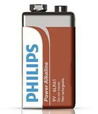 باتری کتابی 9 ولتی 9V Battery فیلیپس کتابی آلکالاین 6LR61P1B/1071797