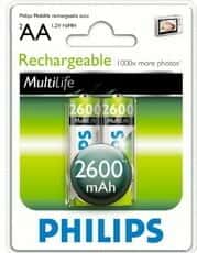 باتری قلمی قابل شارژ AA فیلیپس 2 تائی 2600 میلی آمپر  R6B2A26010 71852