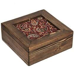 اشیاء تزئینی و فانتزی   جعبه چوبی طرح ترمه مربعی سایز بزرگ130386thumbnail