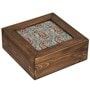 اشیاء تزئینی و فانتزی  جعبه چوبی طرح ترمه مربعی سایز بزرگ