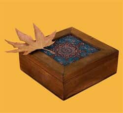اشیاء تزئینی و فانتزی   جعبه چوبی طرح ترمه مربعی سایز بزرگ130390thumbnail