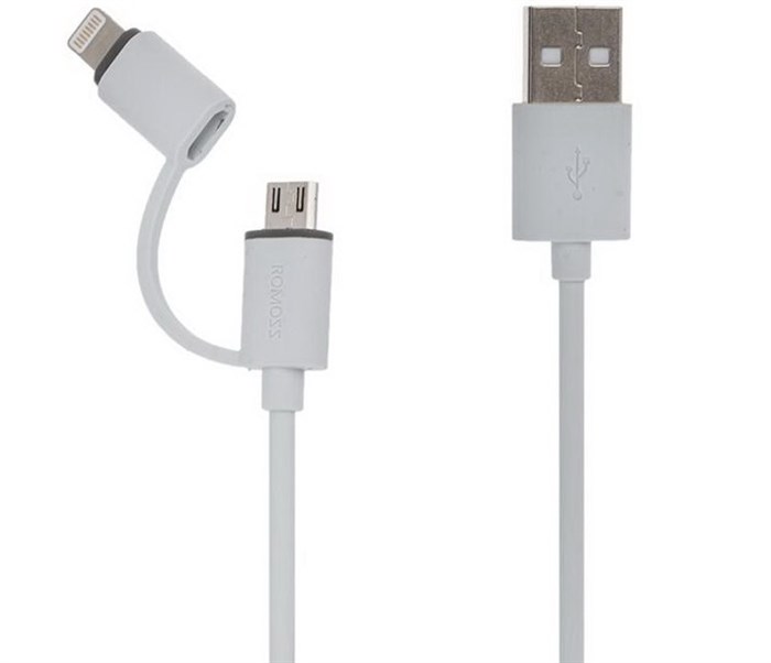 کابلهای اتصال USB   ROMOSS CB20 MICRO USB & LIGHTNING TO USB 1M194201