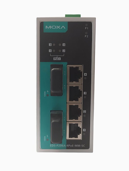 سوئیچ شبکه صنعتی   MOXA EDS-P206A-4PoE-MM-SC-T196189
